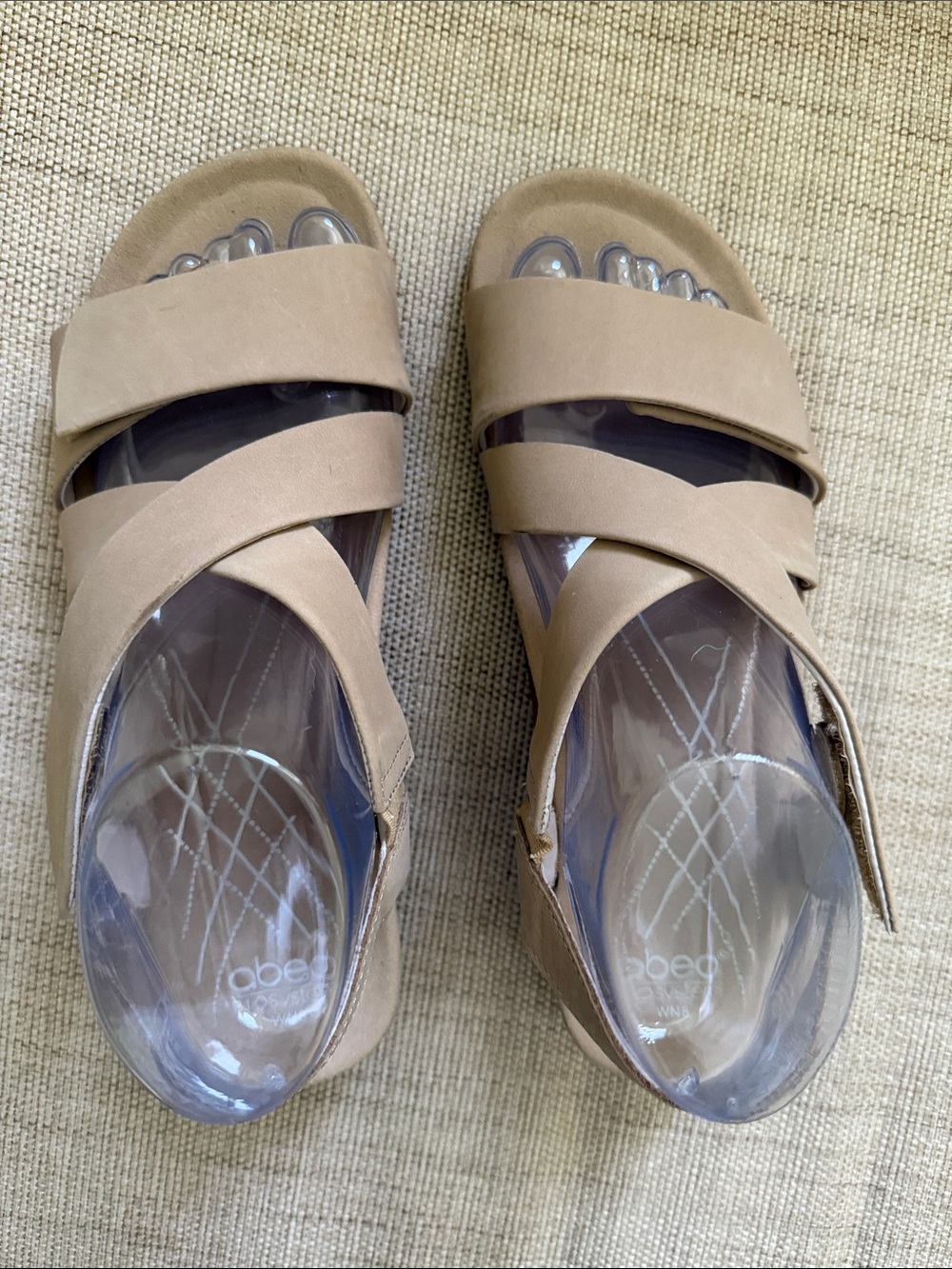 Abeo B.I.O.system Norma Nude Leather Comfort Sandals Wedge Size 8N
